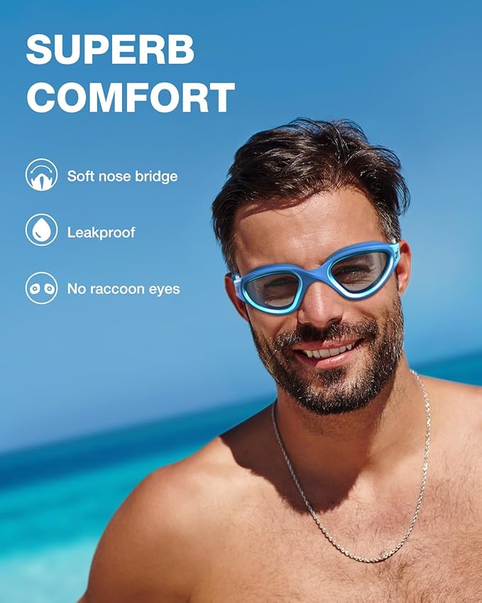 ZIONOR Swim Goggles, G1 MAX Polarized Anti-Fog Swimming Goggles for Men Women-StrideForce Fitness