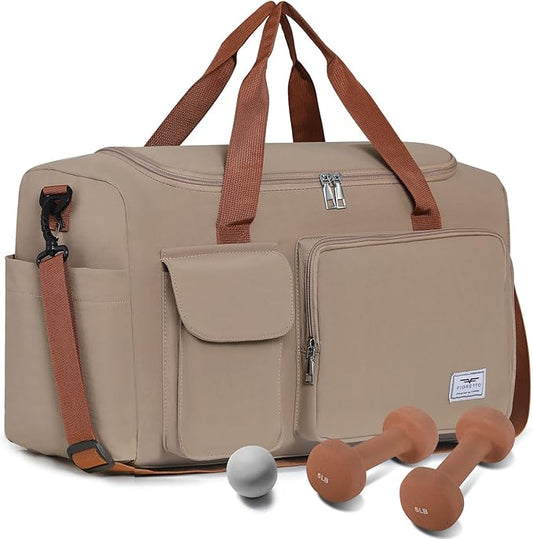 FIORETTO Women's Gym Duffle Bag with Shoes Compartment, 37L Capacity, Ideal for Travel, Gym, Sports, Duffel, Weekender-StrideForce Fitness