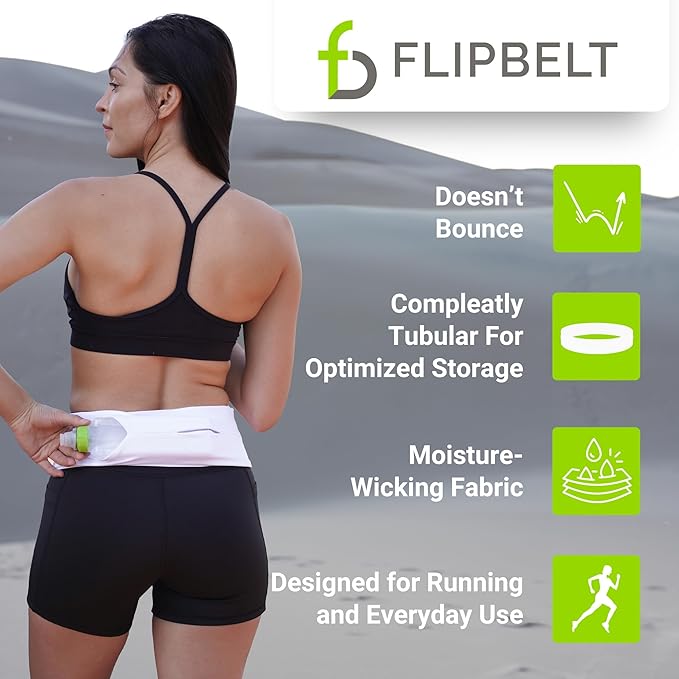 FlipBelt Classic Running Belt, Running Fanny Pack for Women and Men, USA Company-StrideForce Fitness