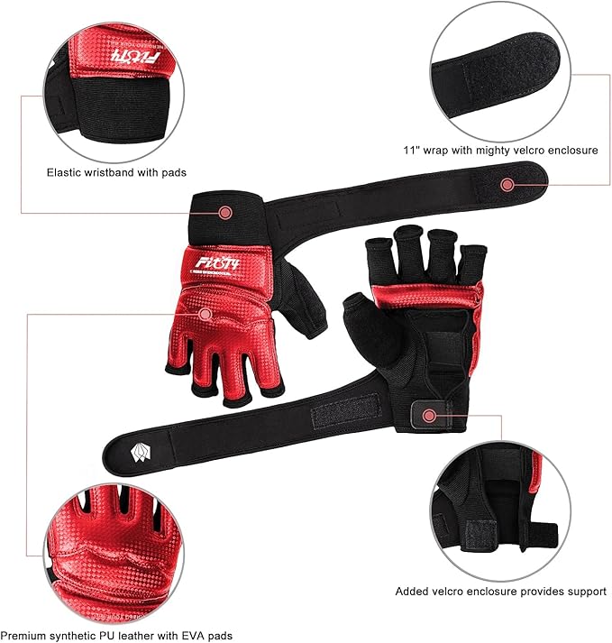 FitsT4 Sports Half Mitts MMA UFC Training Boxing Punch Bag Martial Arts Gloves-StrideForce Fitness