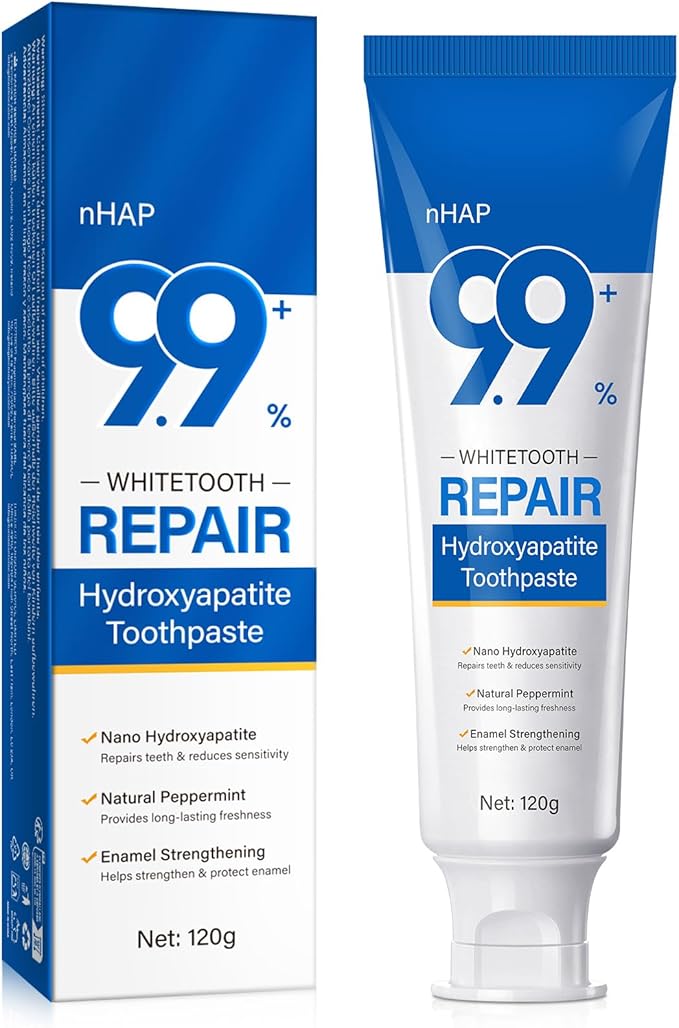 Hydroxyapatite Toothpaste 9.9%, Nano Hydroxyapatite Toothpaste (Fluoride Free) for Enamel Protection and Tooth Strengthening –Gentle Mint, Fresh Breath, Daily Use for Oral Care