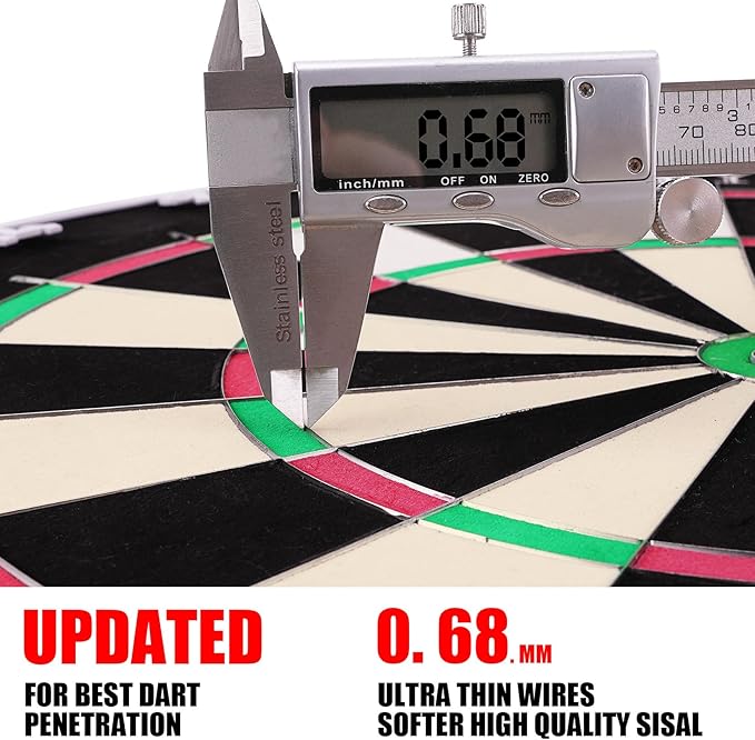 WIN.MAX Dart Board - Bristle Steel Tip Dartboard Dart Boards for Adults Bristle Steel Tip Dartboard Set with 12 Darts Metal Tip-StrideForce Fitness