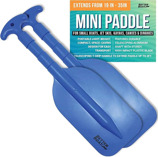 Boat Paddle Telescoping Plastic Collapsible Oar, Kayak, Jet Ski, Rafting, Mini Canoe Paddles, Tubing Floats, Rowing Safety Accessories for Kids and Adults-StrideForce Fitness
