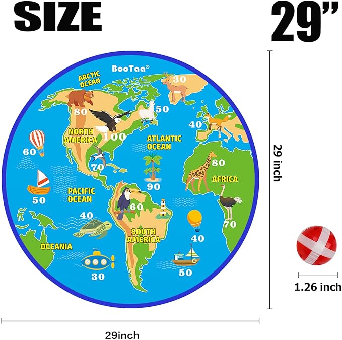BooTaa 29" Large Dart Board for Kids, Kids Dart Board with Sticky Balls, Boys Toys, Indoor/Sport Outdoor Fun Party Play Game Toys, Birthday Gifts for 3 4 5 6 7 8 9 10 11 12 Year Old Boys Girls-StrideForce Fitness