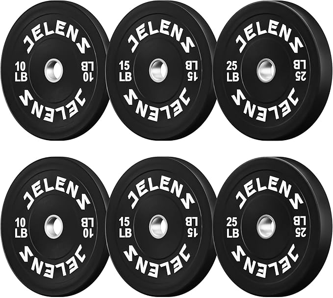 Olympic Barbell Weight Plates Set, 2-Inch Black/Colored Rubber Bumper Plate Weight Set for Strength Training and Weightlifting, Multiple Options-StrideForce Fitness