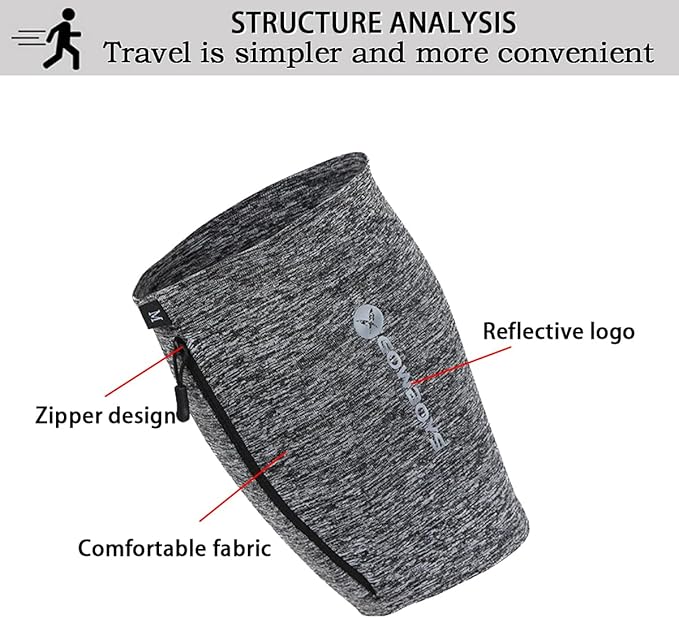 Running Phone Armband for Men Women,Universal Arm Bands for Phones Below 8 Inches,Waterproof Cell Phone Armband for Hiking,Running,Cycling,Climbing(Grey M)-StrideForce Fitness