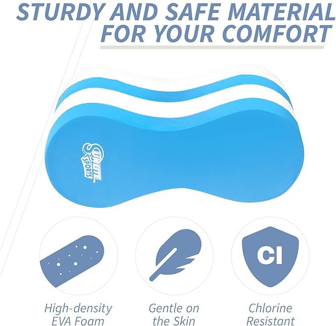 Sunlite Sports EVA 5-Layer Pull Buoy Leg Float - Pool Training Aid, Legs and HIPS Support for Adults, Kids, and Beginners, for Swimming Stroke-StrideForce Fitness