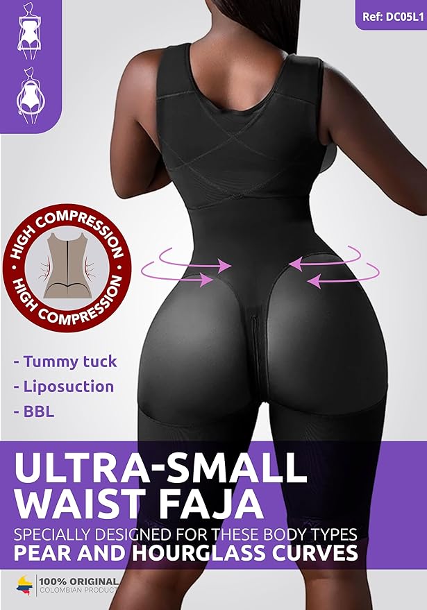 Snatched Body Post Surgery Stage 1 Faja Without Bra | Fajas Colombianas Moldeadoras for BBL |High Compression Faja-StrideForce Fitness