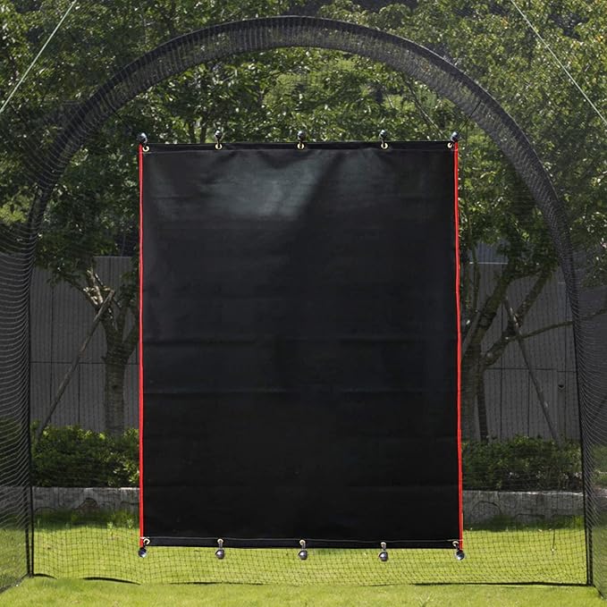 Baseball Batting Cage Backstop with Strike Zone Target - Heavy Duty 4x6/6x8FT PVC Backstop Net for Pitching Practice Backyard Training-StrideForce Fitness