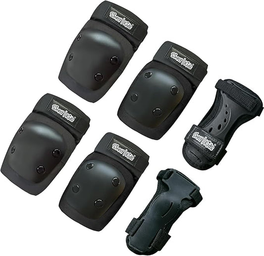 Simply Kids Knee and Elbow Pads with Wrist Guards, HardSoft Pad Tech. - CPSIA Certified Protective Gear Set - Inline Roller Skate Skateboard Bike Knee Pads for Kids Child Girls Boys Toddler Youth-StrideForce Fitness