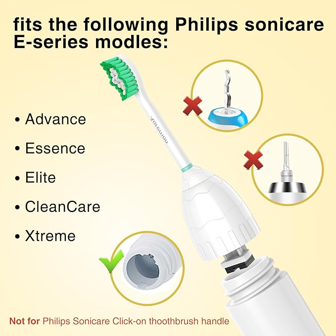 Aoremon Replacement Toothbrush Heads for Philips Sonicare E-Series Essence HX7022/66 and other Screw-on Electric Toothbrush Model, 6 Pack