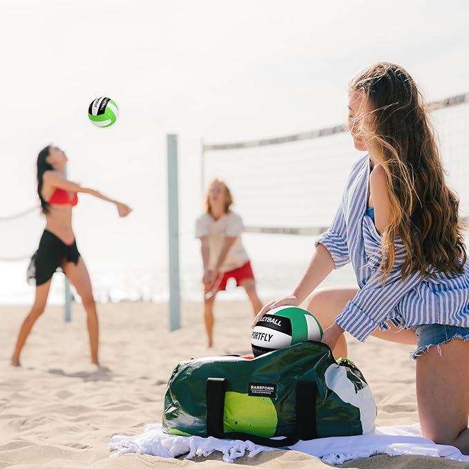 Official Size 5 Volleyball, Soft Indoor Outdoor Volleyball for Game Gym Training Beach Play, 2 Pcs Per Pack with Pump Kit-StrideForce Fitness