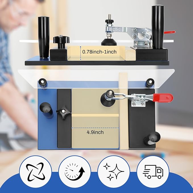 Rail Guide Coping Sled for Router Table,with 3 Packs Roundover Router Bit,Precise Clean Joints, Cabinet Doors, Drawer Fronts, Coping Jig For Router (5” Wide x 1-1/4”)-StrideForce Fitness