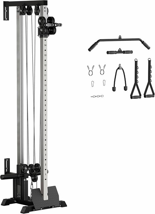 Fitness Wall Mount Cable Crossover Machine – Multi-Functional Dual Pulley System, Home Gym Equipment with Commercial-Grade Steel Frame and 400 lb Load Capacity for Home Gym.-StrideForce Fitness