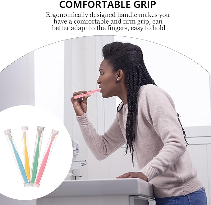 CIYODO 4pcs Ultra Soft Manual Toothbrushes for Sensitive Teeth with Micro-Nano Bristles High-Density Fine Brush Heads Gentle Gum Care for Adults and Fragile Teeth