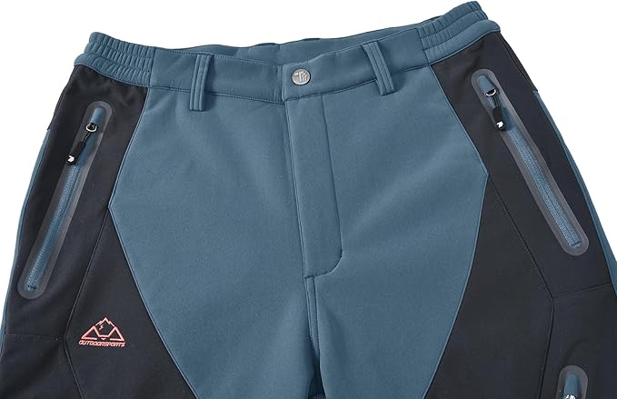 YSENTO Men's Fleece Lined Ski Snow Pants Winter Waterproof Softshell Insulated Hiking Cargo Pants-StrideForce Fitness