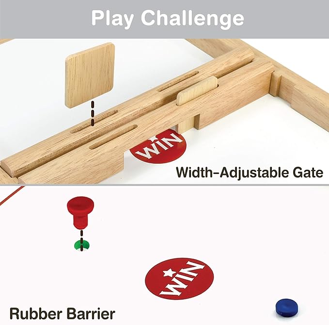 Big Flick n Kick: Wooden Multi Tabletop Indoor Portable Board Games for Kids and Family-StrideForce Fitness