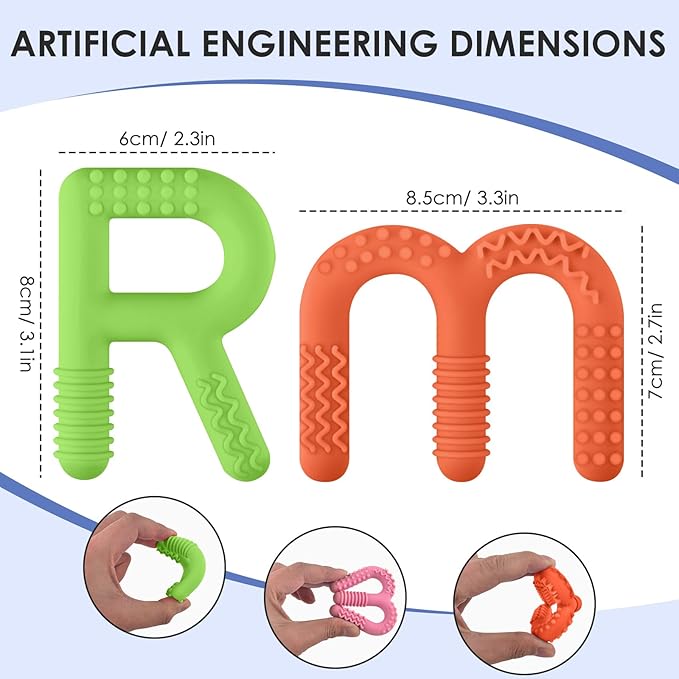 ERKOON Sensory Chew Toys for Autistic Children, 4 Pack Silicone Chewy Tube Oral Motor Tools for Sensory Kids with Autism, Biting, ADHD, SPD, Chewies with Special Needs, Teething Sticks Toys