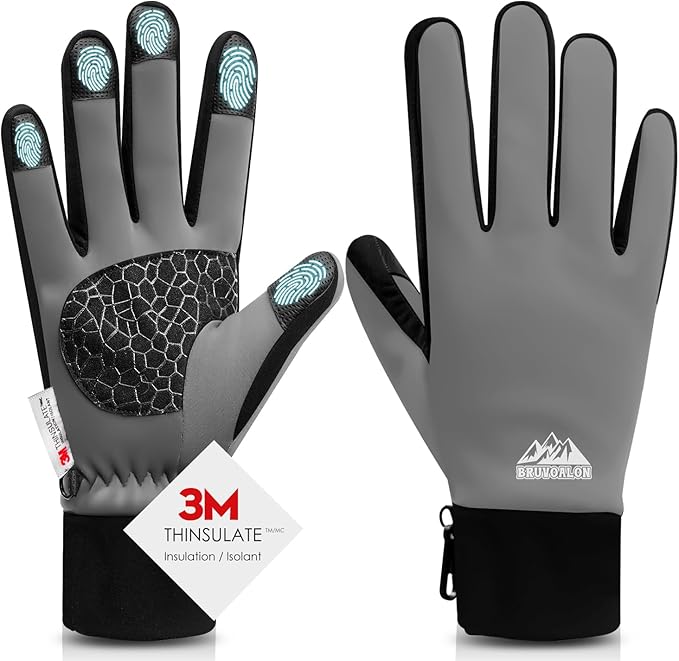 Bruvoalon Winter Gloves for Women & Men, 3M Thermal Insulation, Lycra Fabric, Windproof, Touchscreen, Anti-Slip, Cold Weather-StrideForce Fitness
