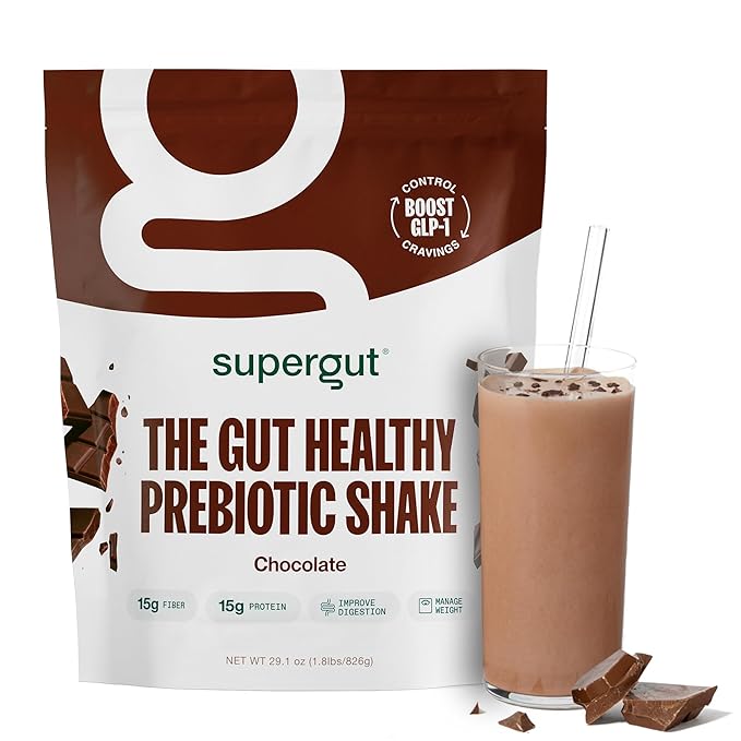 Supergut Prebiotic Shakes | Meal Replacement | Boost GLP-1 | High Protein and Fiber | No Added Sugar | Keto Food, Meal, Snack (Chocolate, 14 Servings)-StrideForce Fitness