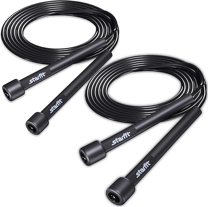 STARFIT Lightweight Jump Rope for Fitness and Exercise, Adjustable Jump Ropes with Plastic Handles, Cardio and Endurance Training, Jumping Rope for Workout-StrideForce Fitness