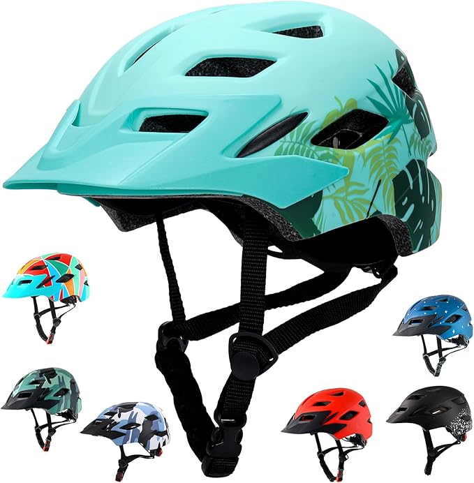 Kids Bike Helmet,Bavilk Kids Boys Girls Bike Helmets with LED Light Detachable Visor Children Youth Teen Multi-Sport for Skating Cycling Scooter Skateboard Adjustable & Lightweight 19.7"-22.4"-StrideForce Fitness