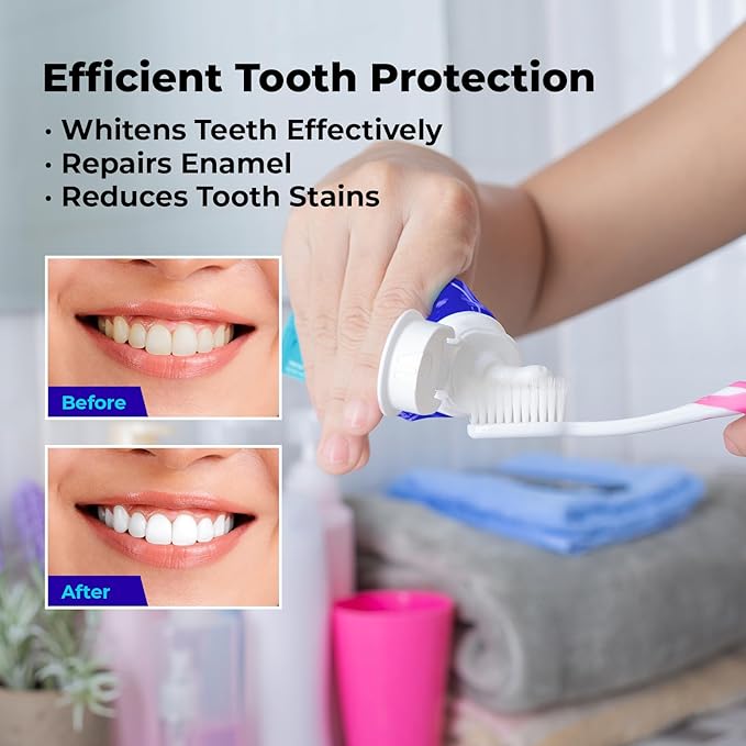 SmileShark Nano Hydroxyapatite Toothpaste (4.2 Oz), Fluoride Free Toothpaste with Mint Flavor, Remineralizing for Sensitive Teeth, Gentle and Effective Formula for Enamel Repair & Whitening