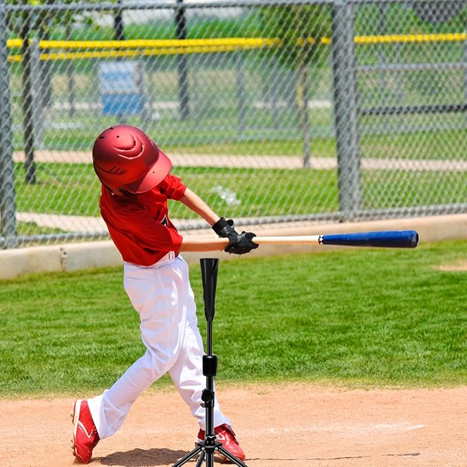 FDLS Baseball Batting tee for Adults and Youth Teens, Portable Tripod Stand Base Tee Easy Adjustable Height 27 to 46 inches for Hitting Training Practice, with Carrying Bag-StrideForce Fitness