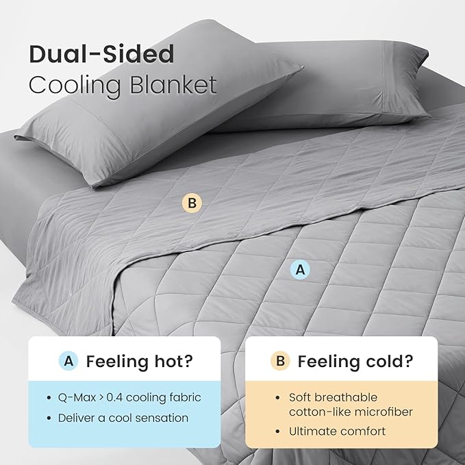 Cozy Bliss Cooling Blanket for Hot Sleepers, Q-Max 0.4 Cooling Comfort Throw Twin Size, Cold Blankets for Night Sweats Sleeping, Ultra-Cool Lightweight Breathable Summer Blanket for Bed Travel-StrideForce Fitness