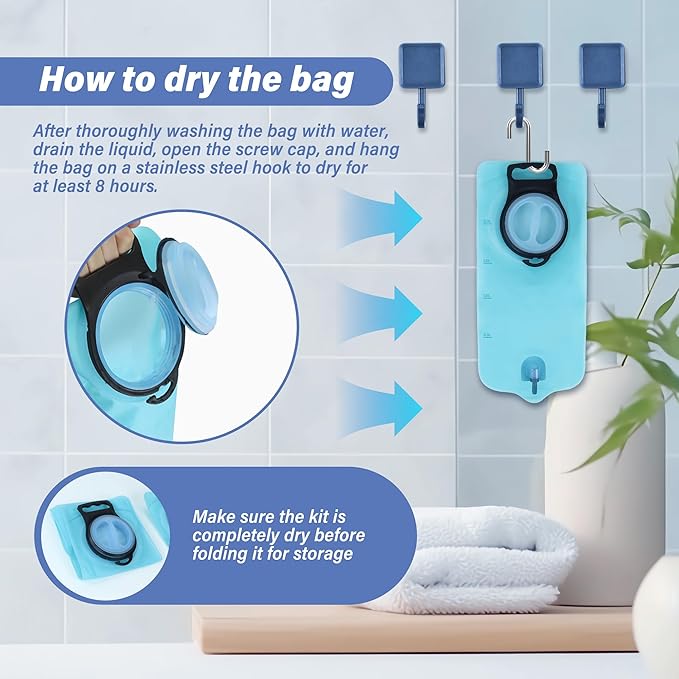 TopQuaFocus Douche Bag kit Home Coffee Enemas with 6.5FT Silicone Tube Portable Enema Bag for Men Women Colon Cleansing Flushing for Colonic Cleanse-StrideForce Fitness