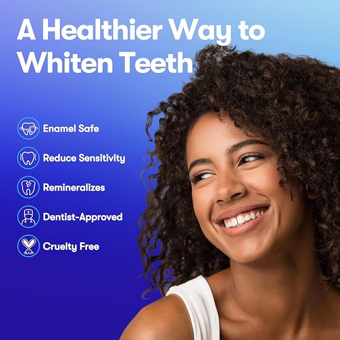 MySmile Teeth Whitening Strips, Hydroxyapatite-Infuse White Strips, Non-Sensitive Teeth Whitening with Soothing Natural Ingredients, Enamel-Safe, Residue-Free, Non-Slip, 14 Treatments Kit (28 Count)