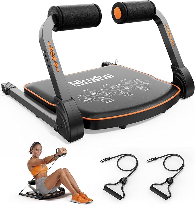 Niceday Ab Workout Equipment, Ab Machine for Stomach Workout, Ab Trainer Machine for Home, Ab Crunch Machine for Home Exercise, Sit Up Machine with Resistance Bands and 330 LBS Weight Capacity-StrideForce Fitness