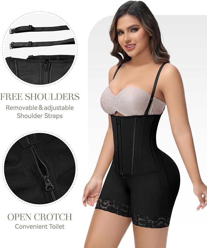 M MYODRESS Fajas Colombianas Moldeadoras Shapewear for Women Tummy Control Body Shaper Post Surgery Compression Garment-StrideForce Fitness