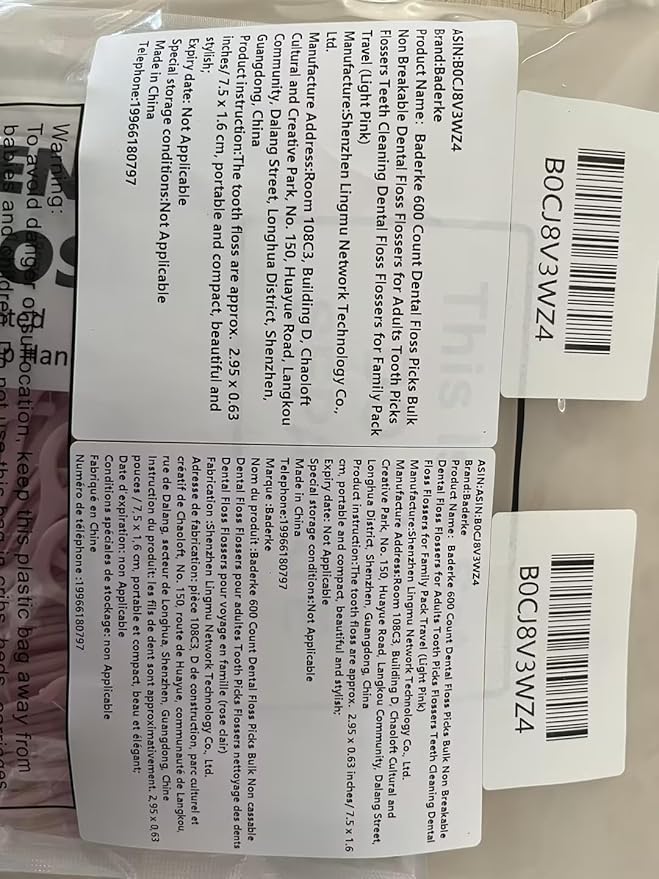 Baderke 600 Count Floss Picks Bulk Dental Flossers Picks for Adults Non Breakable Tooth Picks Flossers Teeth Cleaning Dental for Family Pack Travel(Light Pink)
