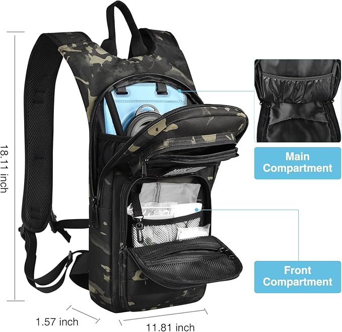 GENILU Tactical Hydration Backpack with 3L Water Bladder, Lightweight Molle Water Backpack Daypack for Men Women-StrideForce Fitness