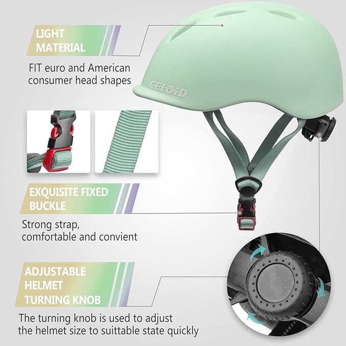 Kids Bike Helmet,Toddler Cyling Helmets for Ages 5-8-9-10-12-14-16Years Youth Boys & Girls,Child Adjustable Multi-Sport Bicycle Skateboard Roller Skate Scooter Balance Skateboarding Helmet-StrideForce Fitness