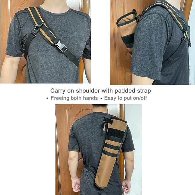 KRATARC Archery Lightweight Back Arrow Quiver Dual Use Foldable Compact Hip Arrows Bag with Molle System Hanged for Target Shooting-StrideForce Fitness