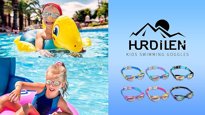 Kids Swim Goggles, Swimming Goggles for Kids with Nose Clip, Earplugs, Nose Bridge for Age 3-15-StrideForce Fitness
