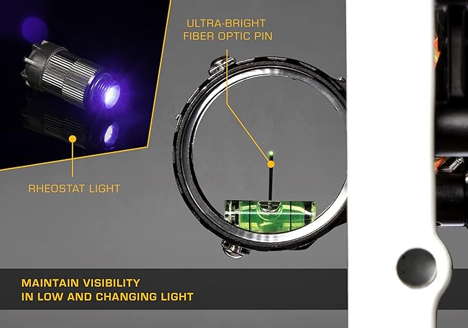 Trophy Ridge React One Pro Bow Sight - Accuracy up to 100 Yards, Tool Less Windage and Elevation Adjustability, 2nd/3rd Axis Leveling, Adjustable Click Light-StrideForce Fitness