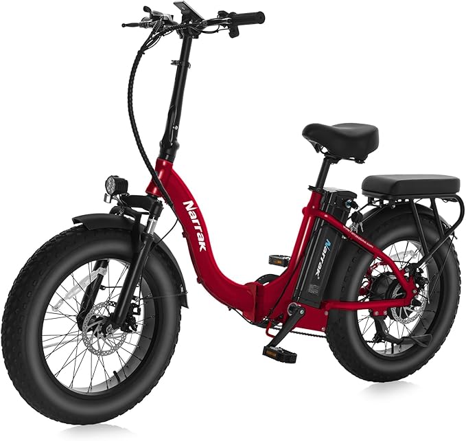 Fat Tire Folding Electric Bike, 48V & 624Wh Lithium Removable Battery, Peak 1100W Brushless Motor, Max Speed 28Mph, M5 Large LCD Display, Suspension, Step-Over/Thru Frame-StrideForce Fitness