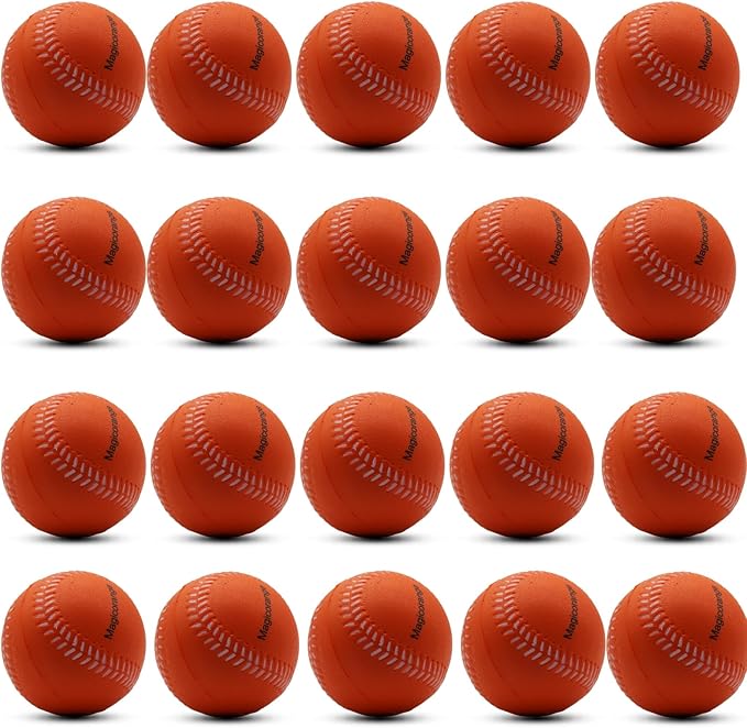 Magicorange Baseball, Foam Baseballs 20 Pack Practice Training Baseballs Unmarked Baseball Soft Toss, Batting, Fielding, Hitting, Pitching-StrideForce Fitness