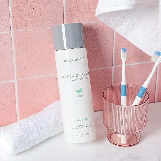 CariFree Maintenance & Prevention Starter Kit, Mint | Anti-Cavity Fluoride Toothpaste & Mouthwash Freshens Breath and Moistens Mouth | Dentist Recommended for Oral Care (3 Piece Set)