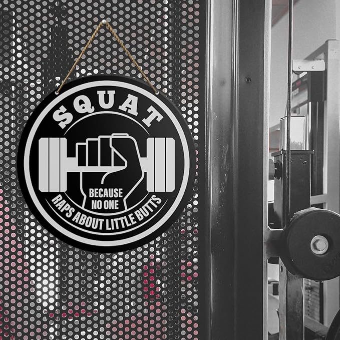 Gym Sign Decor, Home Gym Sign, Funny Gym Decorations, Workout Room Fitness Room Decor Gym Sign Decoration, Gym Bodybuilding Gift for Trainer Exercise Lover Men, Because No One-StrideForce Fitness