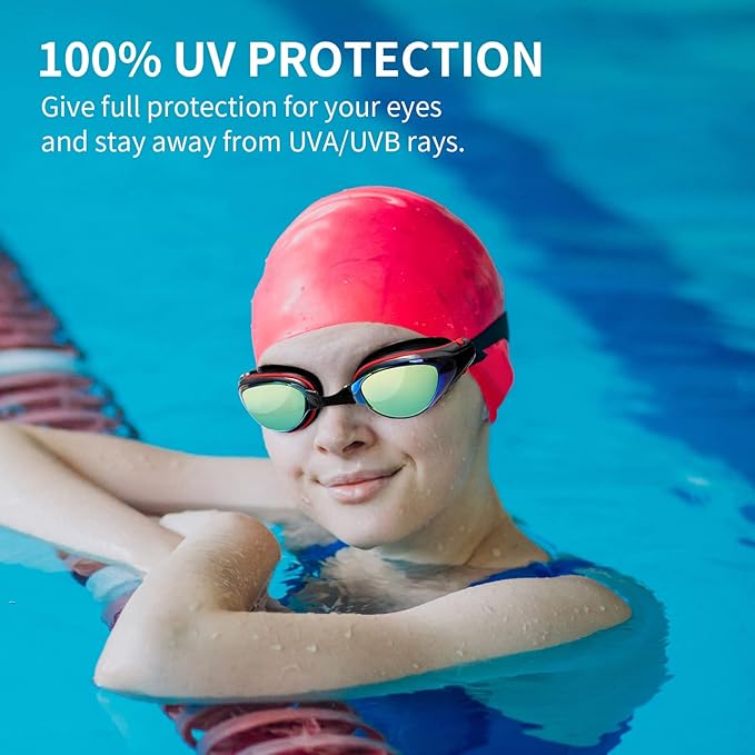 Nearsighted Swim Goggles, Shortsighted Optical Swimming Goggles No Leaking Anti Fog UV Protection for Adult Men Women-StrideForce Fitness