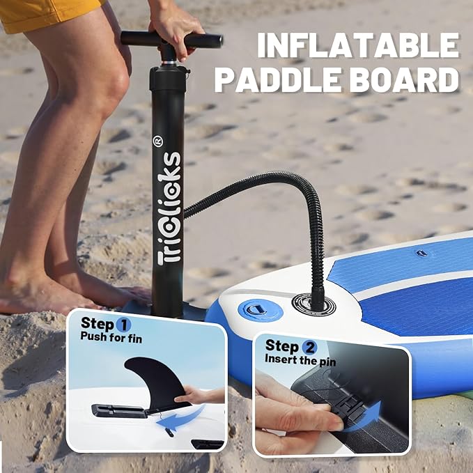 10' Inflatable Stand Up Paddle Board, Ultra-Light Wide Yoga Board for All Skill Levels with Premium SUP Paddleboard Accessories, 84L Waterproof Bag, Non-Slip Comfort Deck for Youth & Adults-StrideForce Fitness