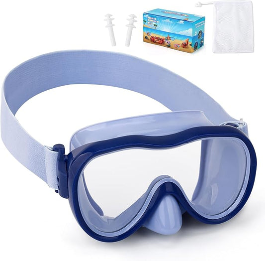Kids Swim Goggles with Nose Cover, Anti-Leak Swim Mask with Elastic Fabric Strap, UV Protection Swimming Goggles for Kids-StrideForce Fitness