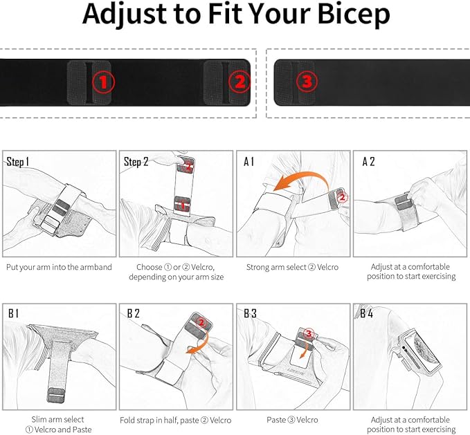 Running Armband with Earphone Bag Cell Phone Armband for iPhone 16 15 Pro 14 Plus 13 11 XR XS, Galaxy S24/S10 Water Resistant Sports Phone Holder Case & Zipper Slot Car Key Holder for 6.7 inch Phone-StrideForce Fitness