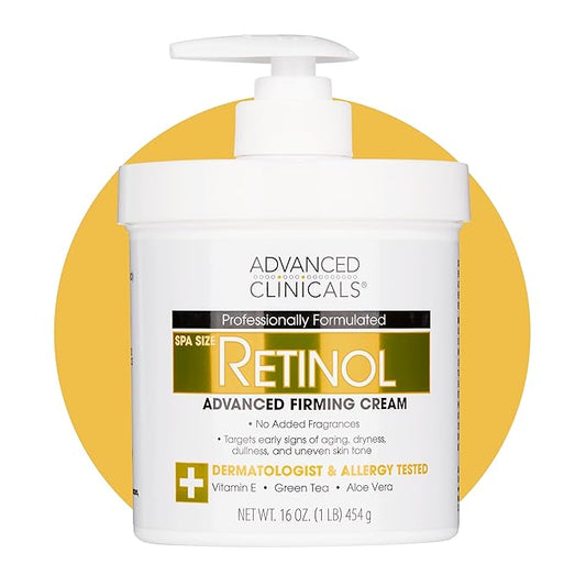 Advanced Clinicals Retinol Body Lotion & Face Moisturizer | Visible Anti Aging Skin Care Retinol Body Cream For Women & Men Targets Look Of Fine Lines, Wrinkles, & Crepe Looking Dry Skin, 16 Ounce-StrideForce Fitness
