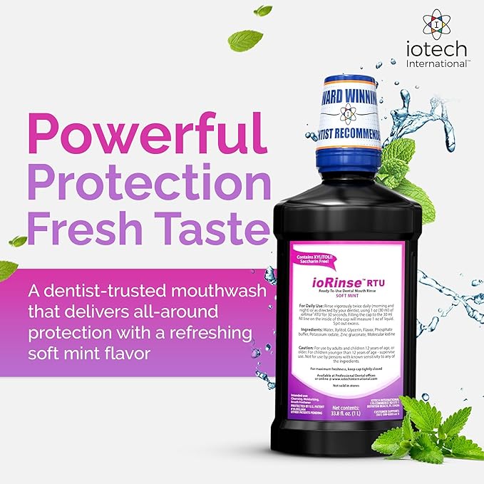 Recommended by 1,000s of Dental Professionals Because it Simply Works Better. Professional Strength ioRinse RTU. Powerful, Long-Lasting, Breath freshening That You Can Trust. Soft Mint 16 oz
