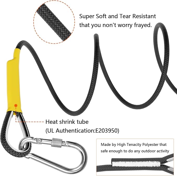 X XBEN Outdoor Climbing Rope 10M(32ft) 20M(64ft) 30M(96ft) 50M(160ft) 70M(230ft) 152M(500FT) 352M(1000FT) Static Rock Climbing Rope for Escape Rope Ice Climbing Equipment Fire Rescue Parachute-StrideForce Fitness